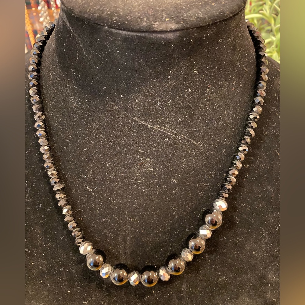 Black sparkle 24 inch necklace